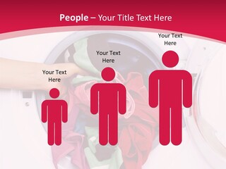 A Person Holding A Pile Of Clothes In A Washing Machine PowerPoint Template