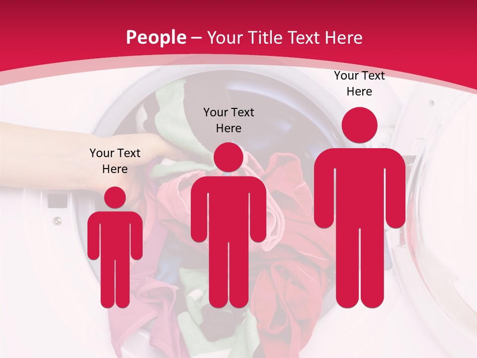 A Person Holding A Pile Of Clothes In A Washing Machine PowerPoint Template