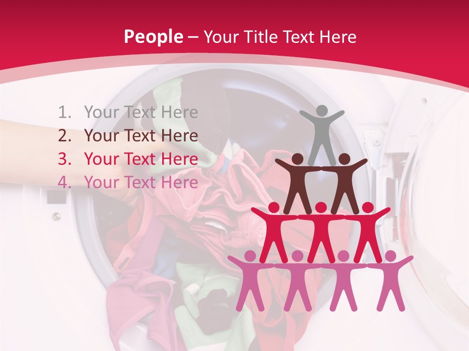 A Person Holding A Pile Of Clothes In A Washing Machine PowerPoint Template