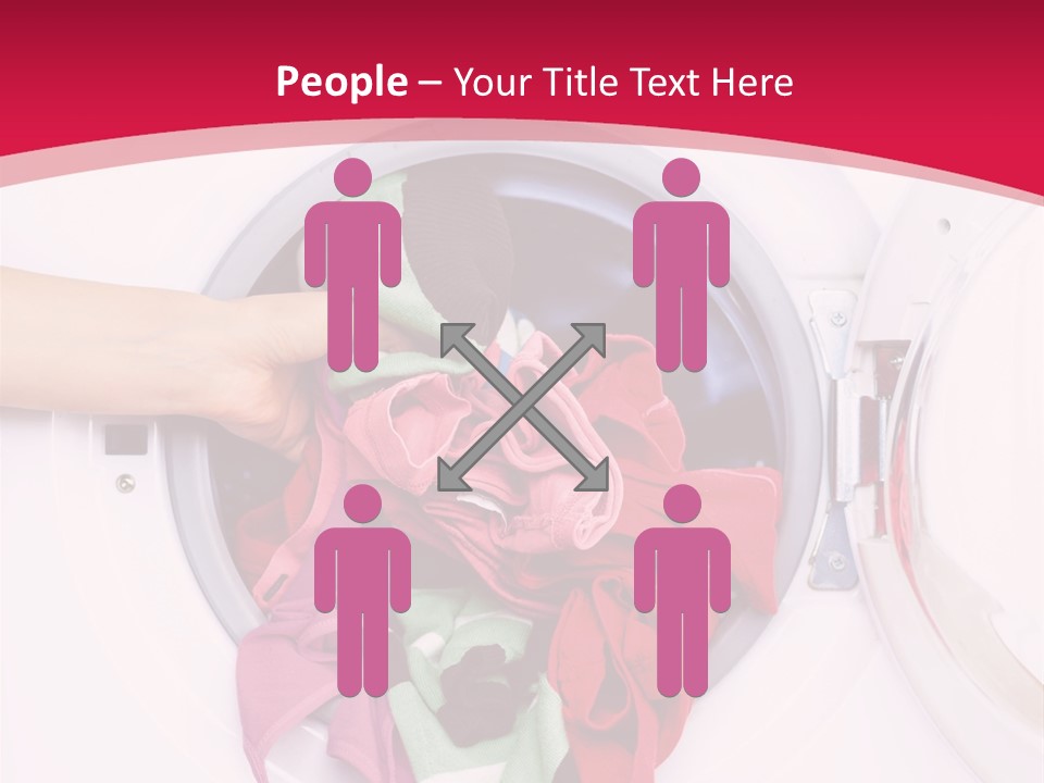 A Person Holding A Pile Of Clothes In A Washing Machine PowerPoint Template
