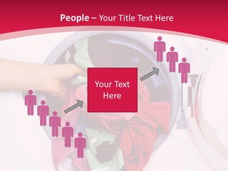 A Person Holding A Pile Of Clothes In A Washing Machine PowerPoint Template