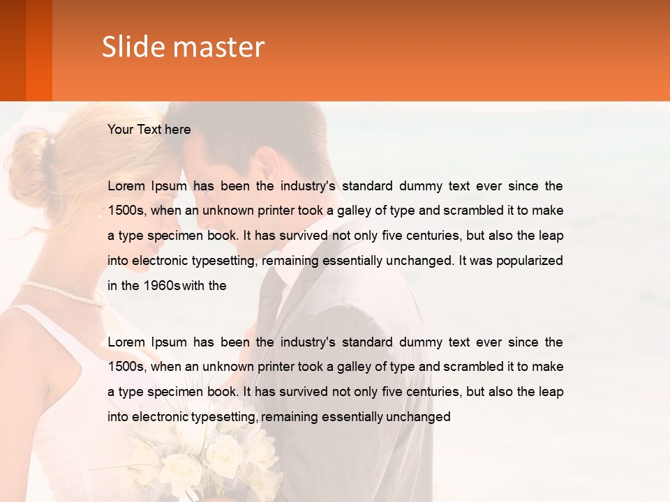 A Man And A Woman Standing Next To Each Other On A Beach PowerPoint Template