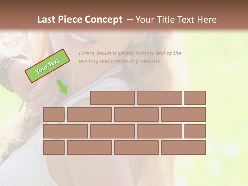 A Beautiful Blonde Woman Holding A Bird Powerpoint Template PowerPoint Template