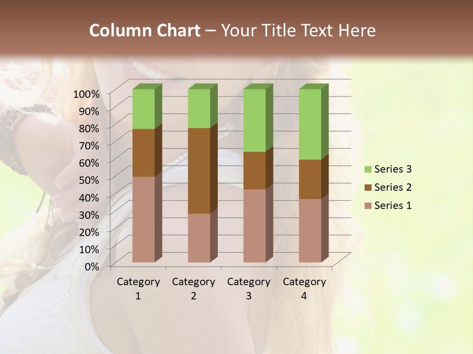 A Beautiful Blonde Woman Holding A Bird Powerpoint Template PowerPoint Template