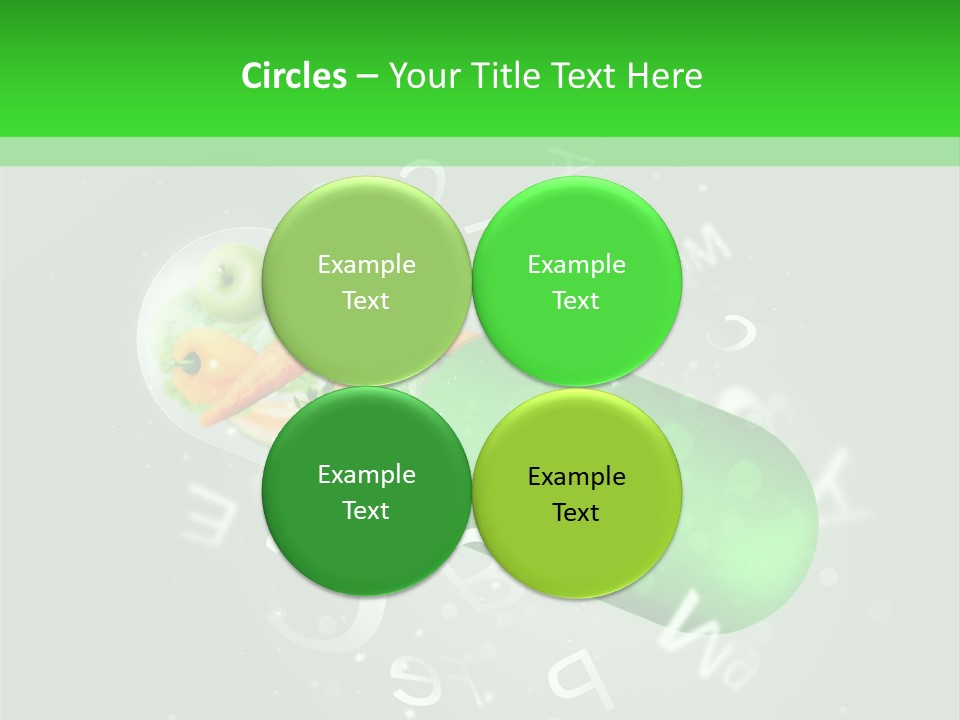 A Green Pill With Fruits And Vegetables In It PowerPoint Template