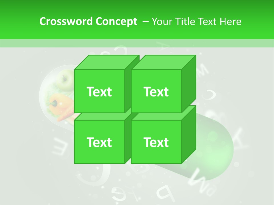 A Green Pill With Fruits And Vegetables In It PowerPoint Template