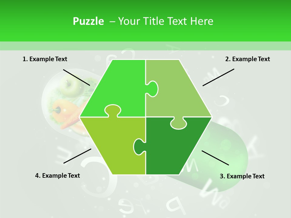 A Green Pill With Fruits And Vegetables In It PowerPoint Template