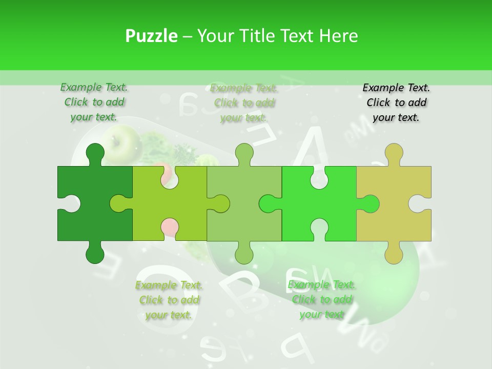 A Green Pill With Fruits And Vegetables In It PowerPoint Template