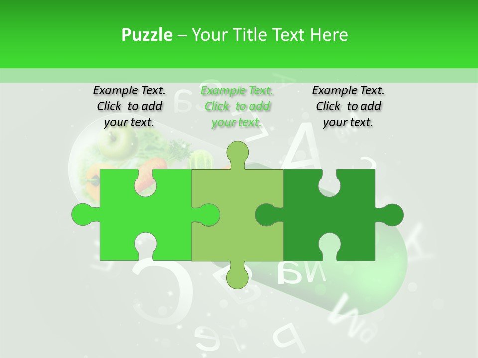 A Green Pill With Fruits And Vegetables In It PowerPoint Template