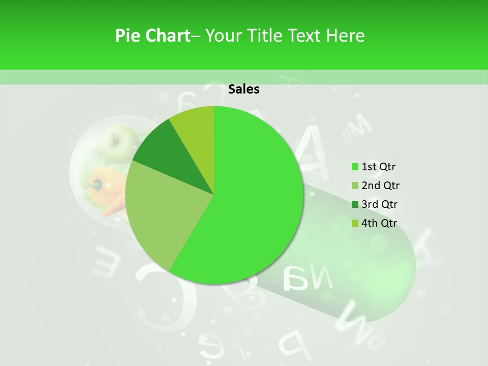 A Green Pill With Fruits And Vegetables In It PowerPoint Template