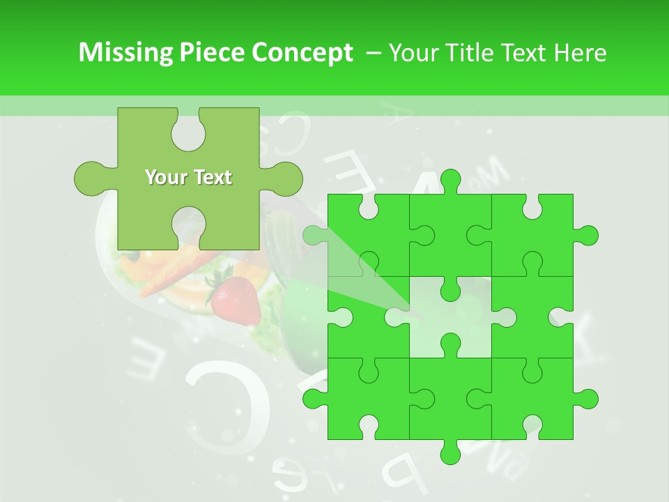 A Green Pill With Fruits And Vegetables In It PowerPoint Template