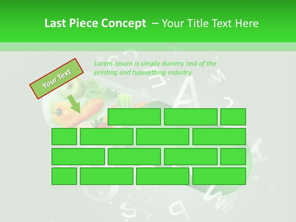 A Green Pill With Fruits And Vegetables In It PowerPoint Template