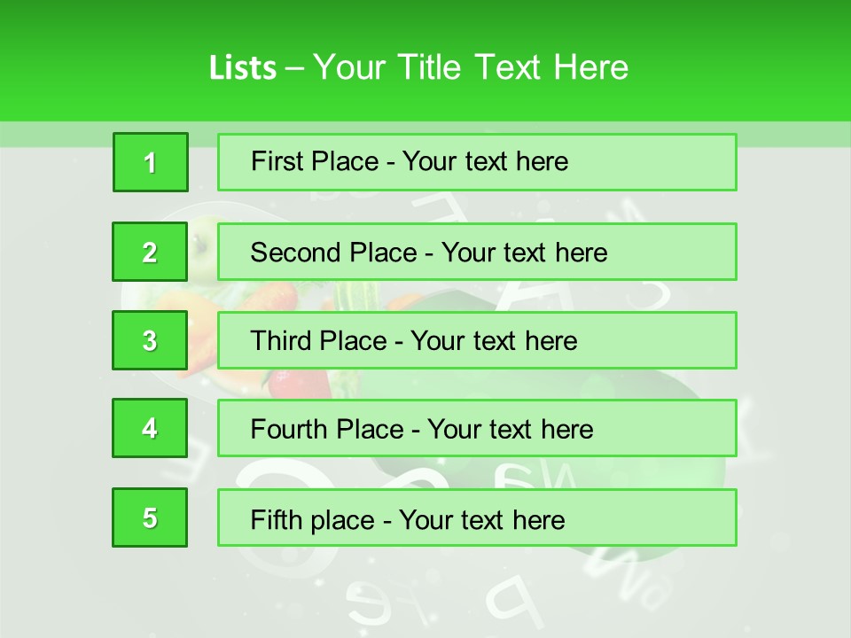 A Green Pill With Fruits And Vegetables In It PowerPoint Template