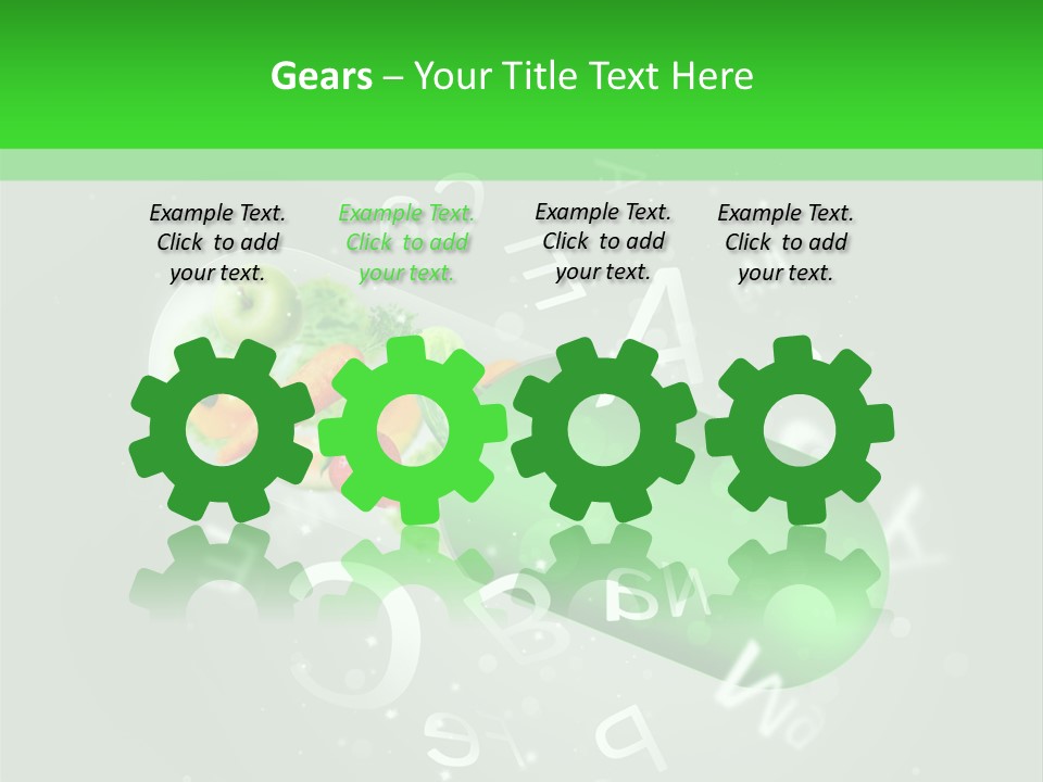 A Green Pill With Fruits And Vegetables In It PowerPoint Template