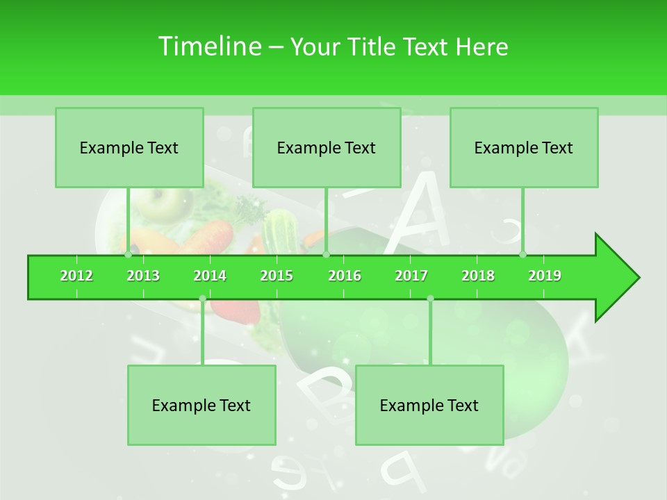 A Green Pill With Fruits And Vegetables In It PowerPoint Template
