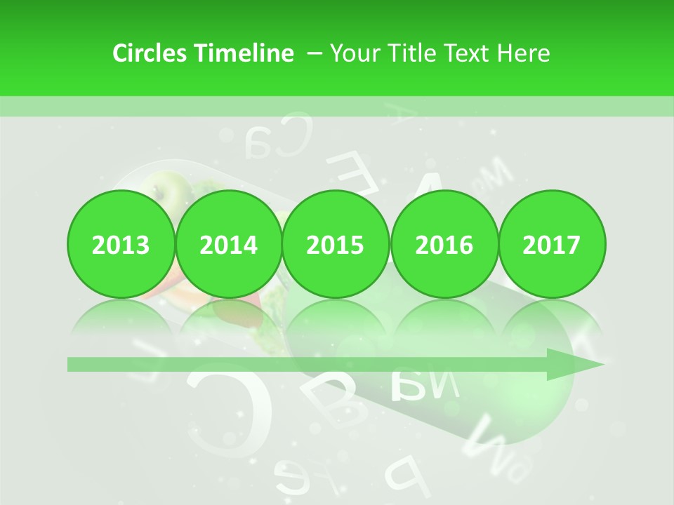 A Green Pill With Fruits And Vegetables In It PowerPoint Template