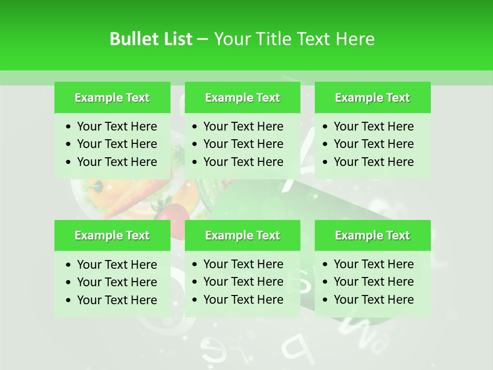 A Green Pill With Fruits And Vegetables In It PowerPoint Template