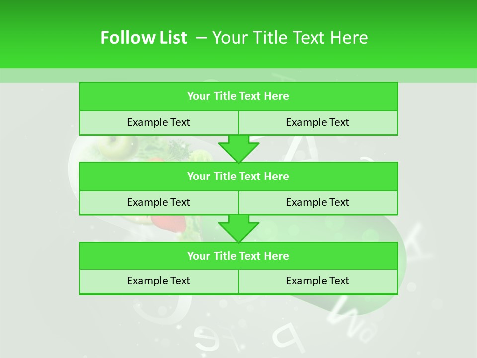A Green Pill With Fruits And Vegetables In It PowerPoint Template