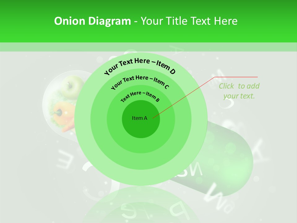 A Green Pill With Fruits And Vegetables In It PowerPoint Template