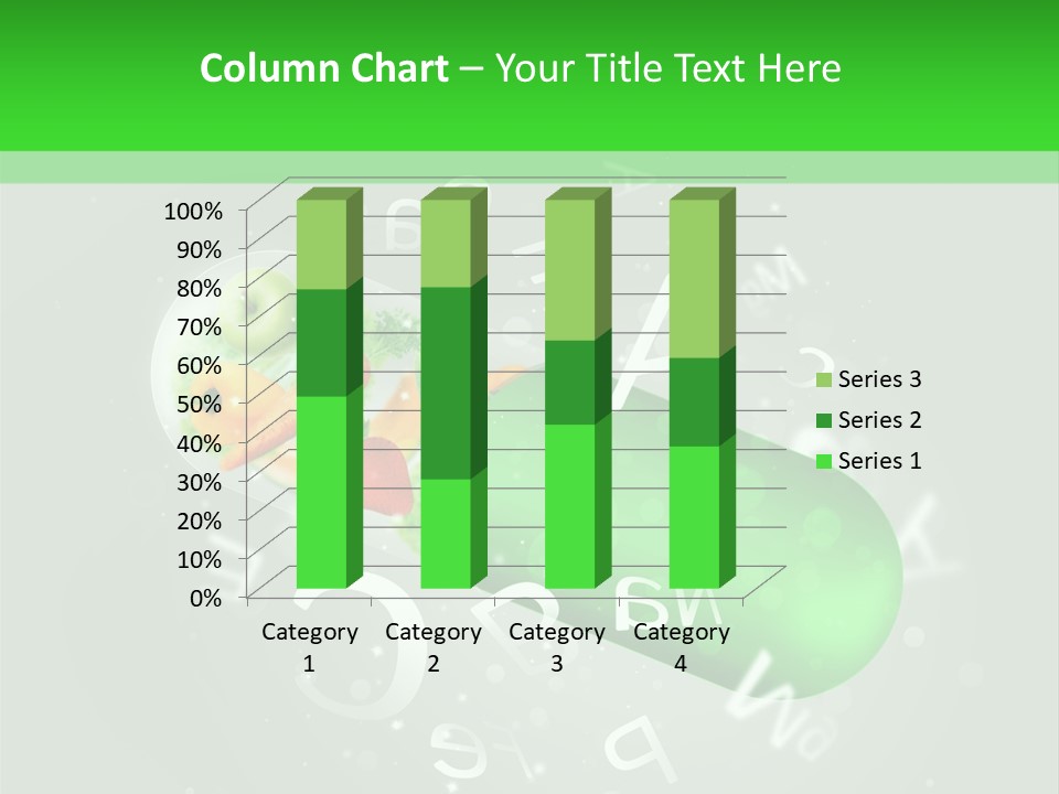 A Green Pill With Fruits And Vegetables In It PowerPoint Template