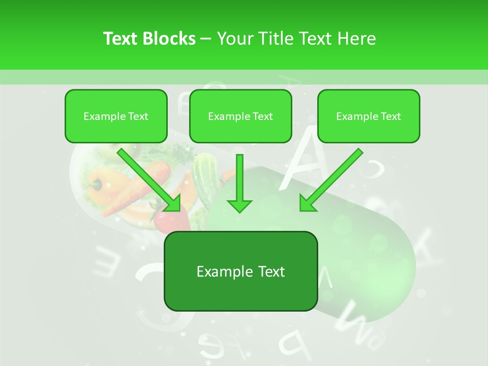 A Green Pill With Fruits And Vegetables In It PowerPoint Template