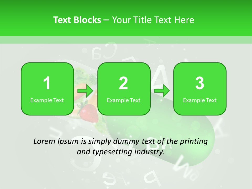 A Green Pill With Fruits And Vegetables In It PowerPoint Template