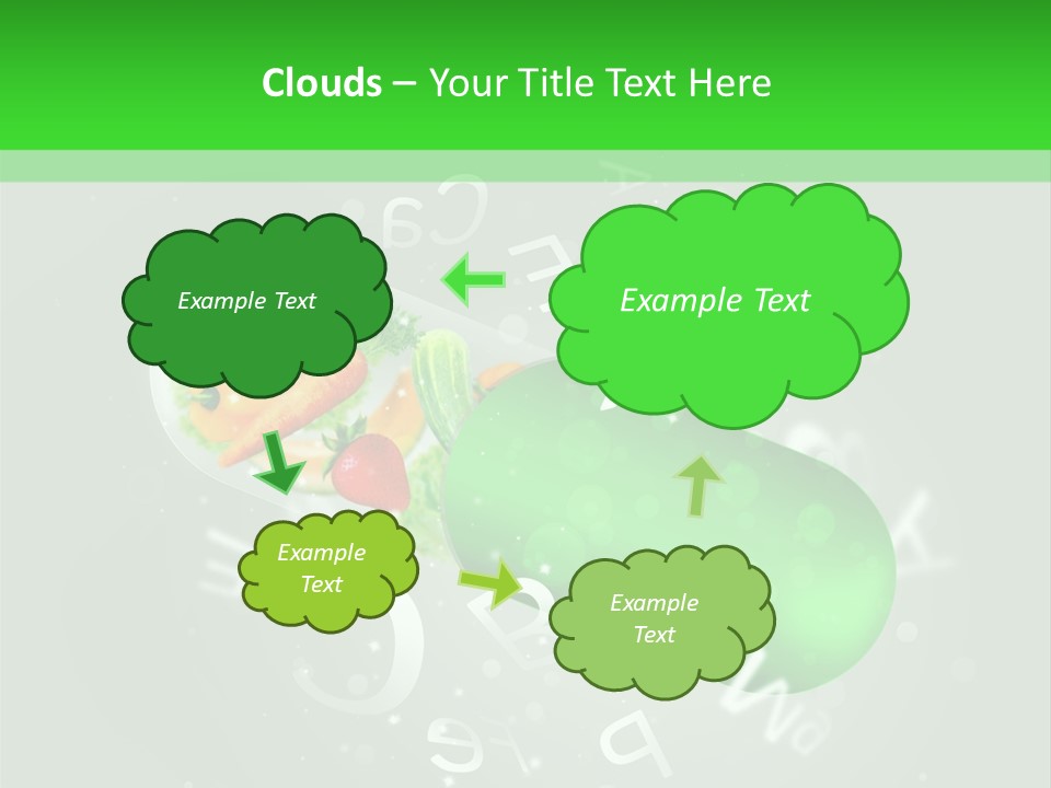A Green Pill With Fruits And Vegetables In It PowerPoint Template
