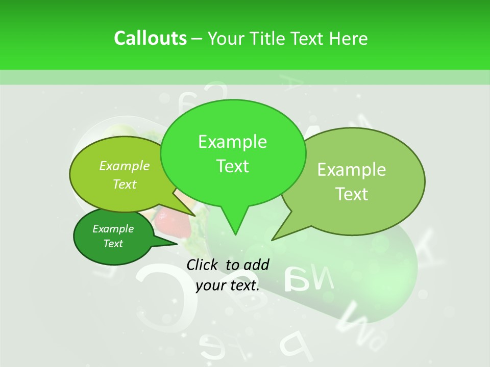 A Green Pill With Fruits And Vegetables In It PowerPoint Template