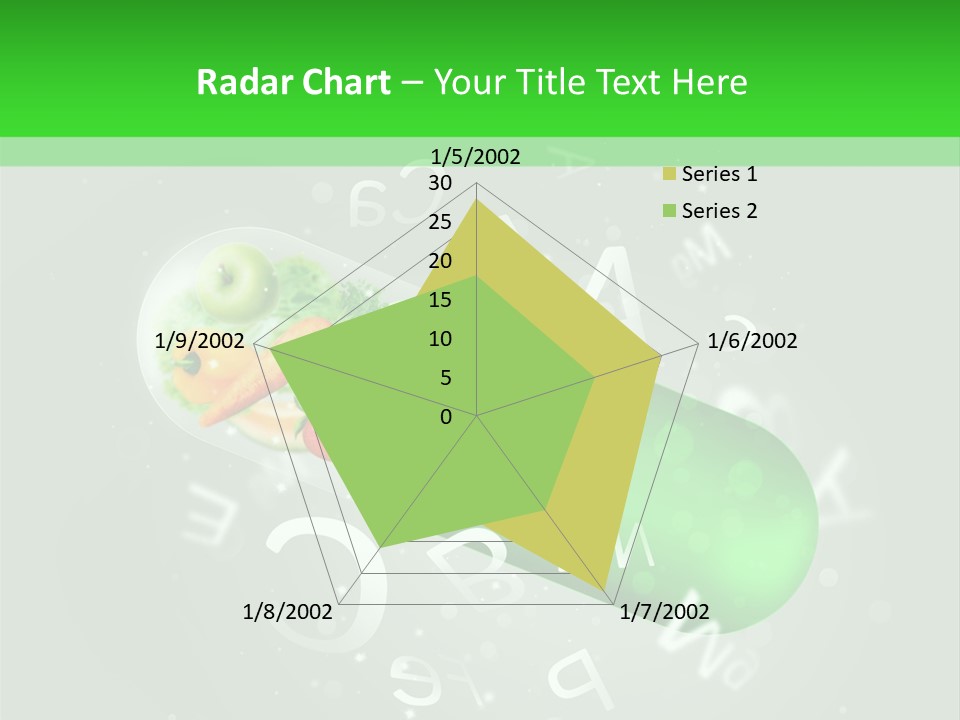 A Green Pill With Fruits And Vegetables In It PowerPoint Template
