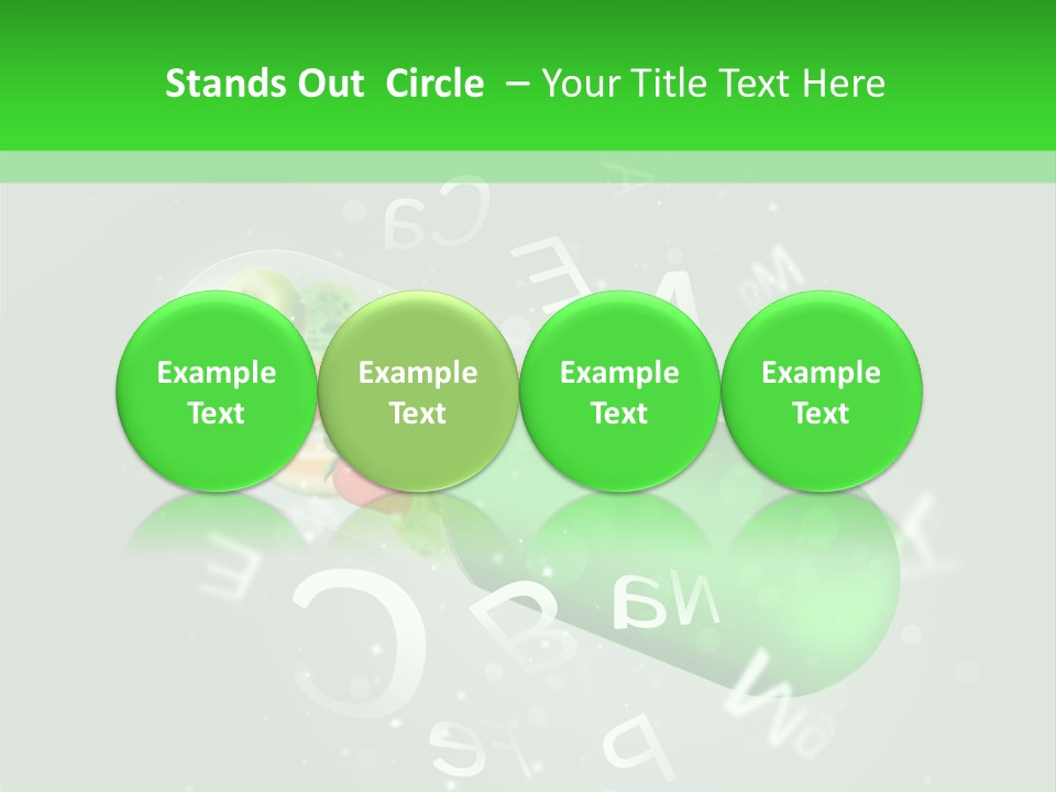 A Green Pill With Fruits And Vegetables In It PowerPoint Template