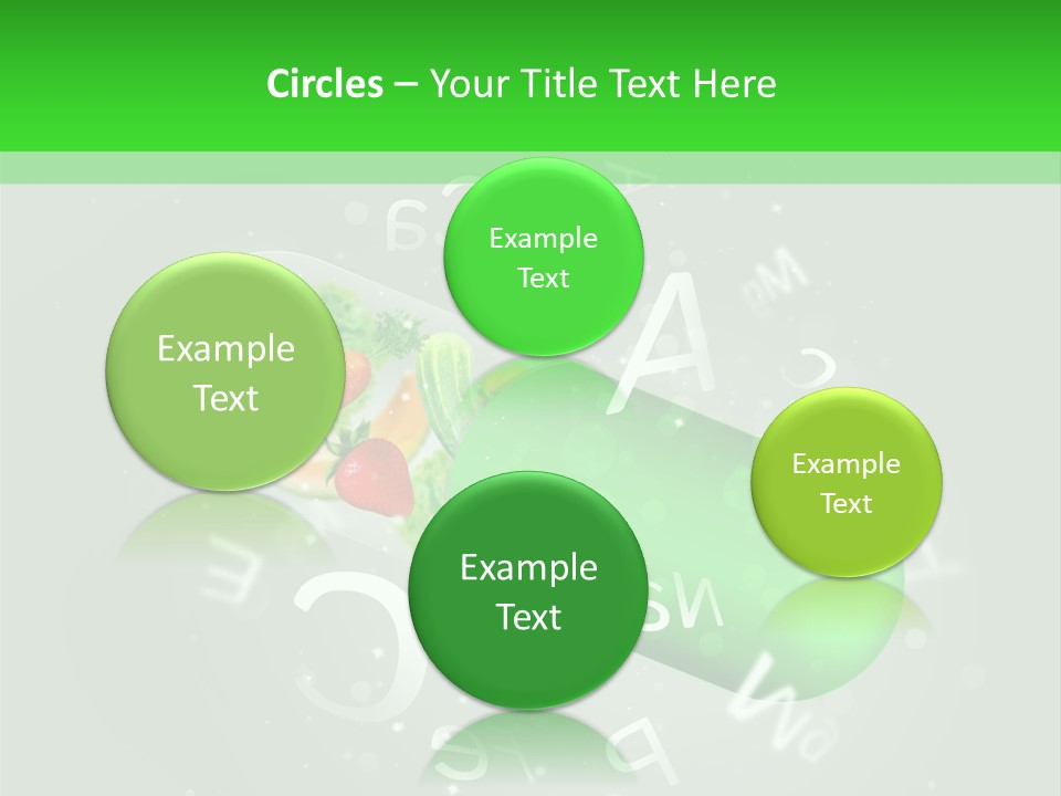 A Green Pill With Fruits And Vegetables In It PowerPoint Template