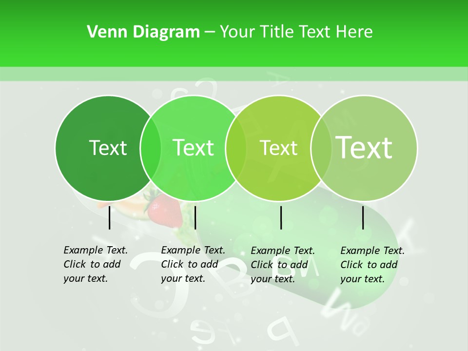 A Green Pill With Fruits And Vegetables In It PowerPoint Template