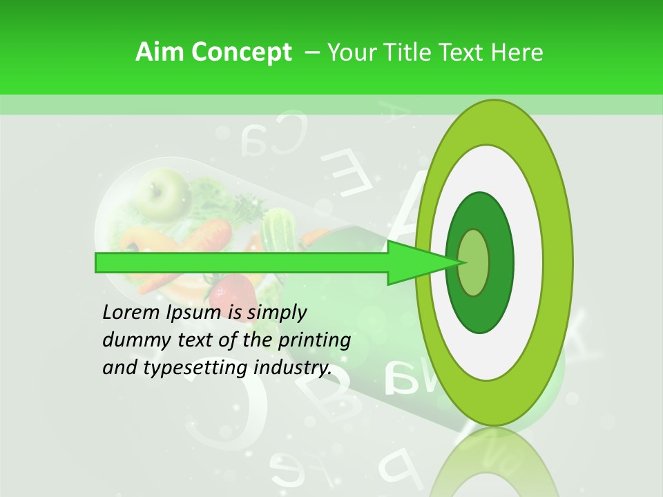 A Green Pill With Fruits And Vegetables In It PowerPoint Template