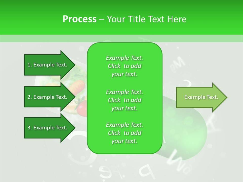 A Green Pill With Fruits And Vegetables In It PowerPoint Template