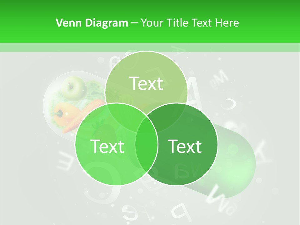 A Green Pill With Fruits And Vegetables In It PowerPoint Template