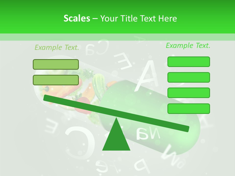 A Green Pill With Fruits And Vegetables In It PowerPoint Template