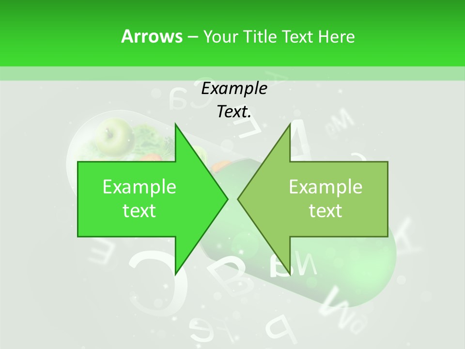 A Green Pill With Fruits And Vegetables In It PowerPoint Template