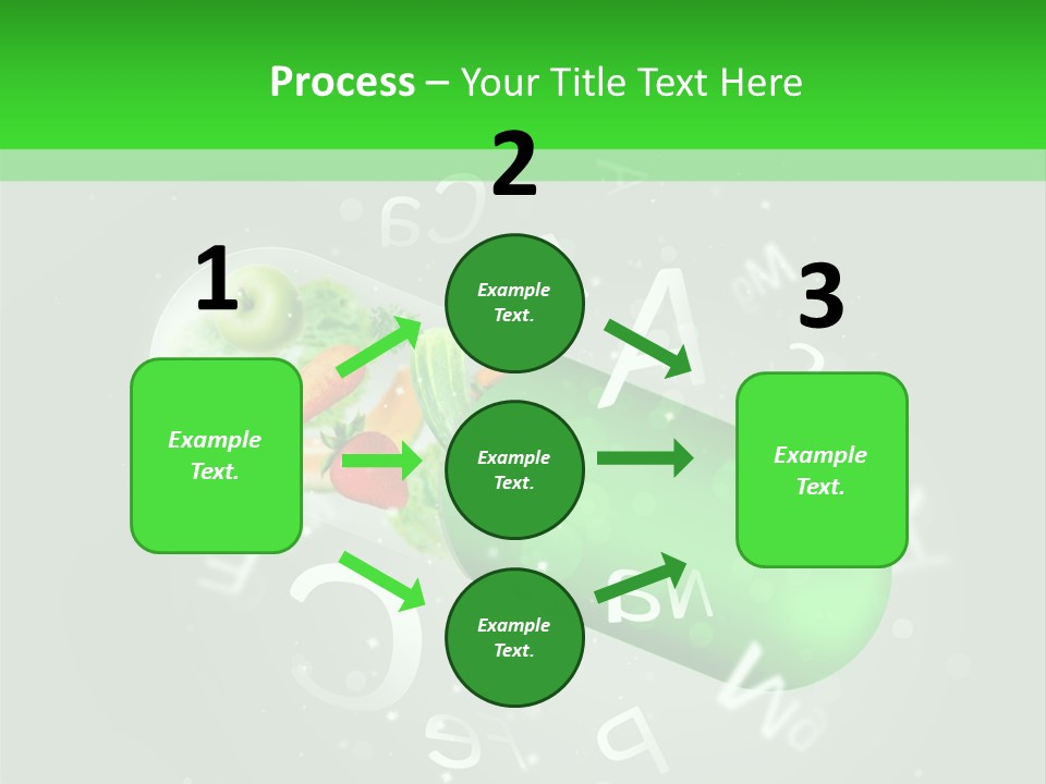 A Green Pill With Fruits And Vegetables In It PowerPoint Template