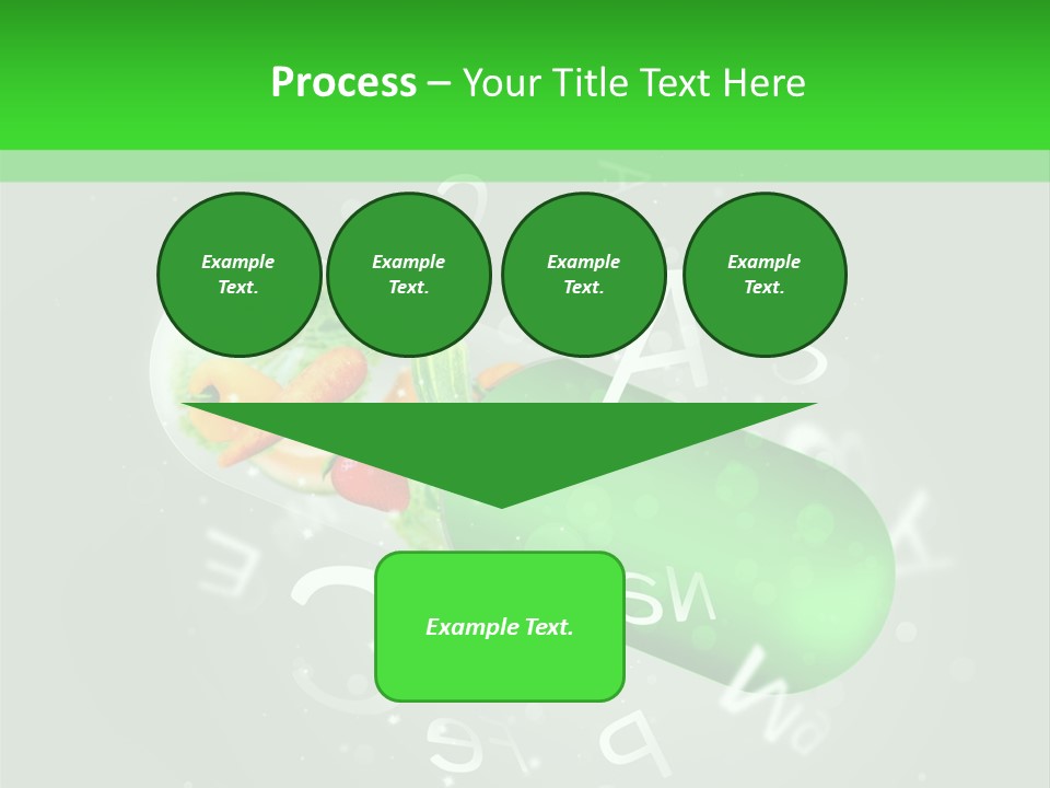 A Green Pill With Fruits And Vegetables In It PowerPoint Template