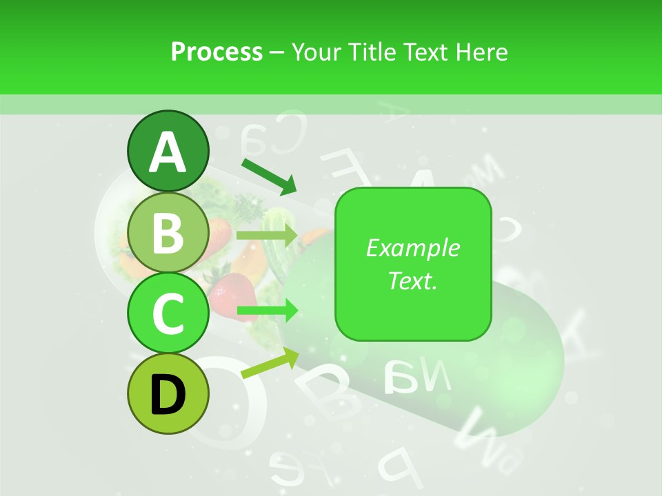 A Green Pill With Fruits And Vegetables In It PowerPoint Template