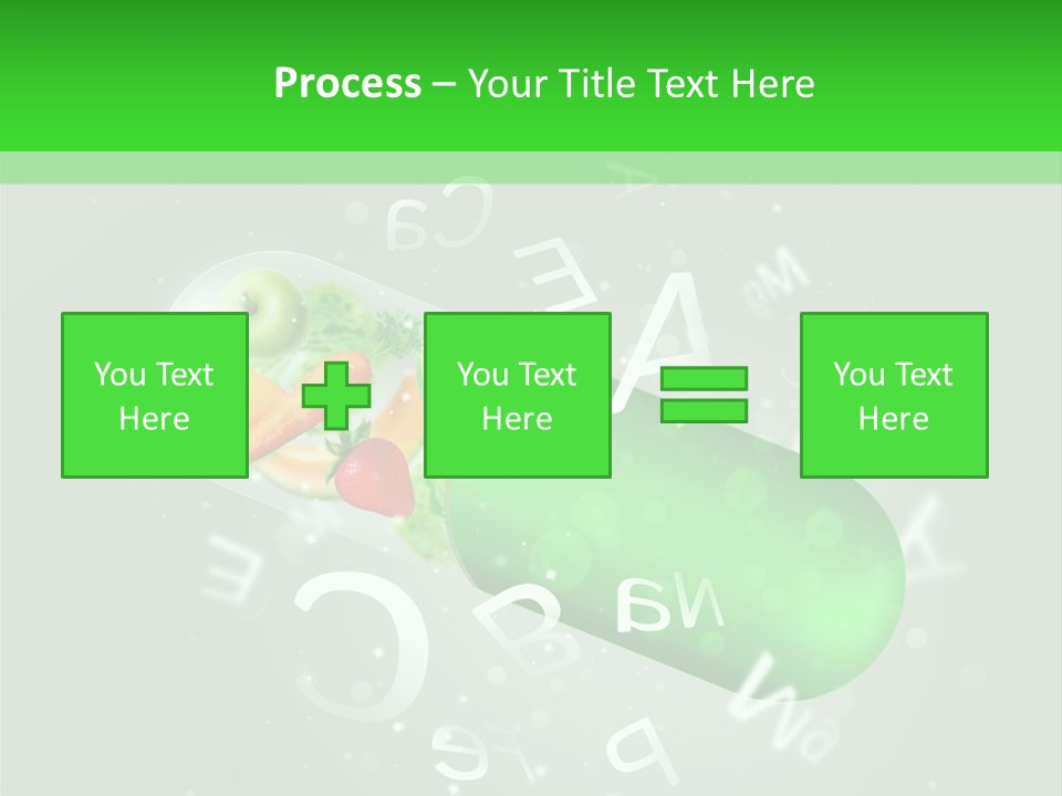 A Green Pill With Fruits And Vegetables In It PowerPoint Template