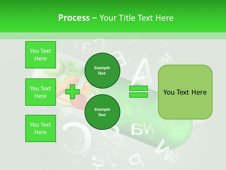 A Green Pill With Fruits And Vegetables In It PowerPoint Template
