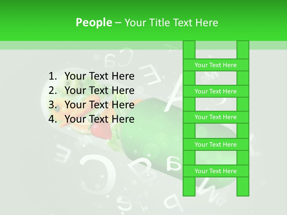 A Green Pill With Fruits And Vegetables In It PowerPoint Template