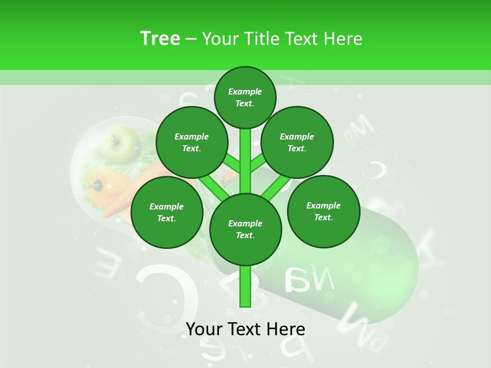 A Green Pill With Fruits And Vegetables In It PowerPoint Template