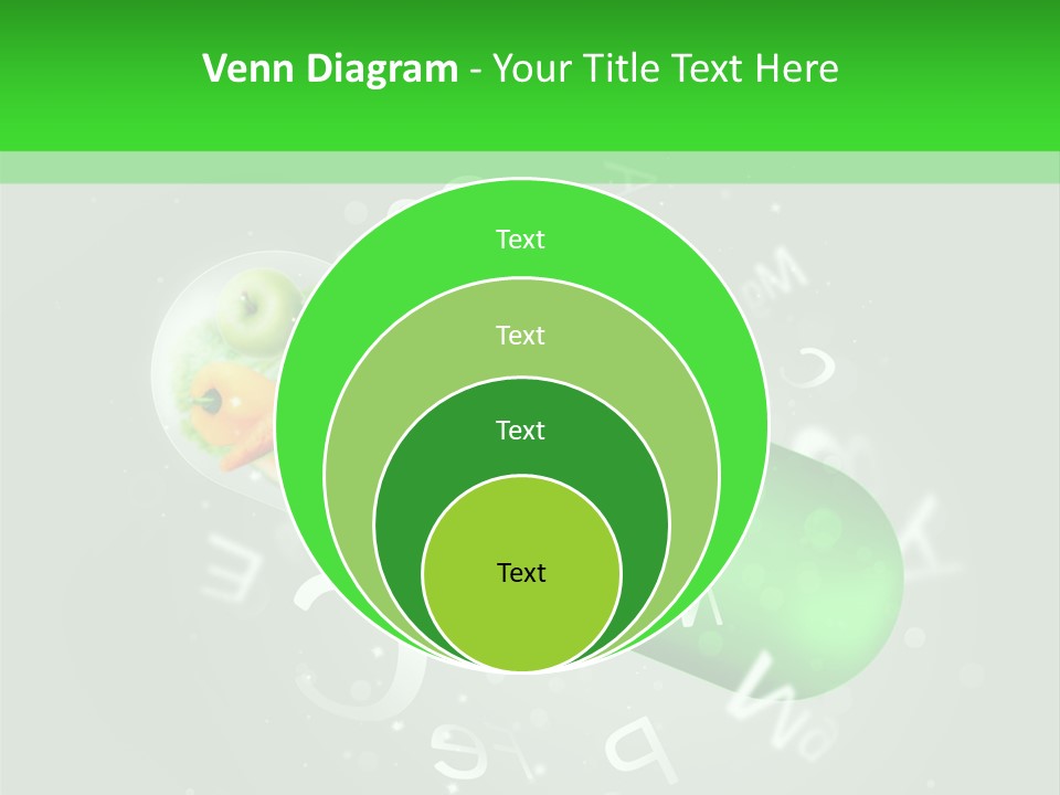 A Green Pill With Fruits And Vegetables In It PowerPoint Template