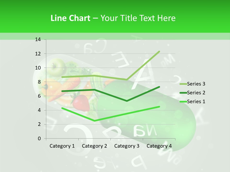 A Green Pill With Fruits And Vegetables In It PowerPoint Template