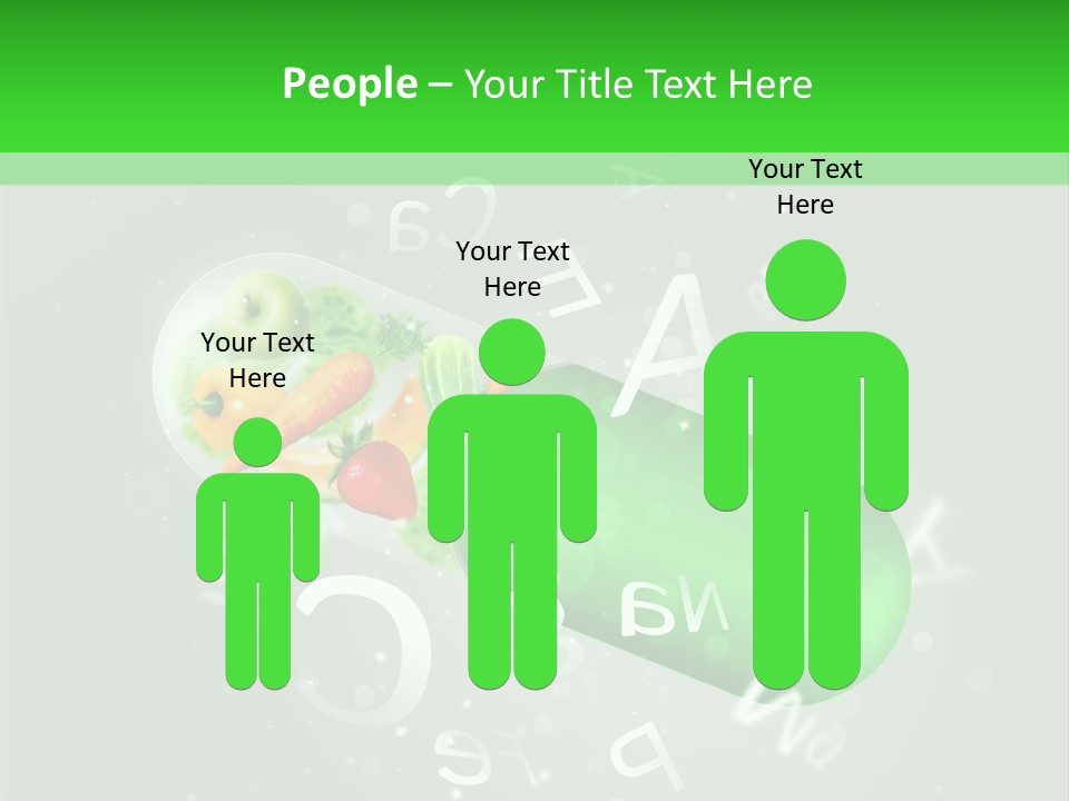 A Green Pill With Fruits And Vegetables In It PowerPoint Template