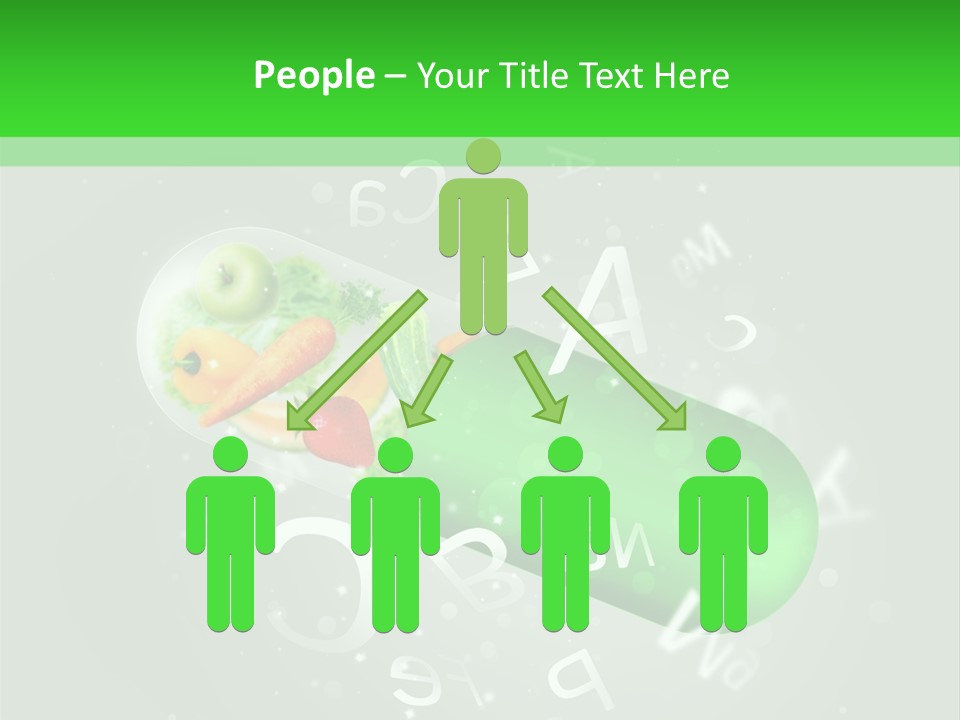 A Green Pill With Fruits And Vegetables In It PowerPoint Template