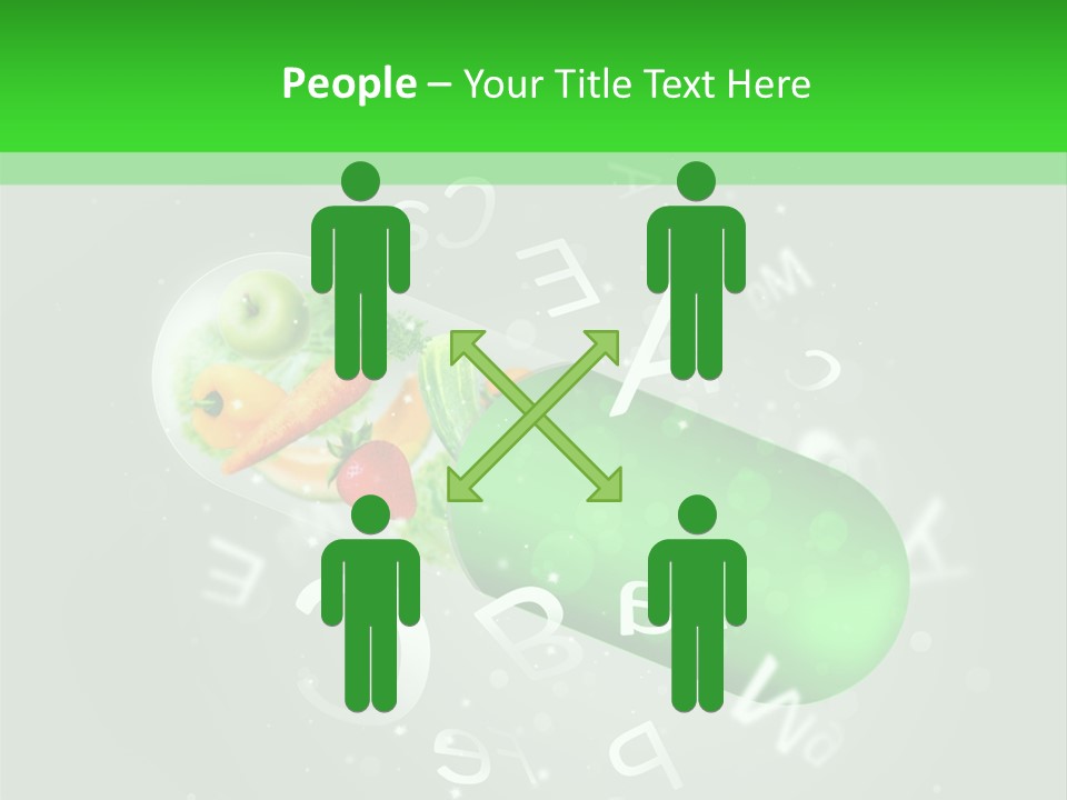 A Green Pill With Fruits And Vegetables In It PowerPoint Template