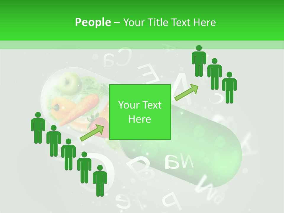 A Green Pill With Fruits And Vegetables In It PowerPoint Template